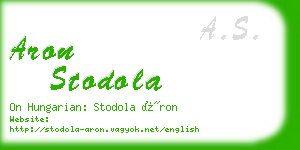 aron stodola business card